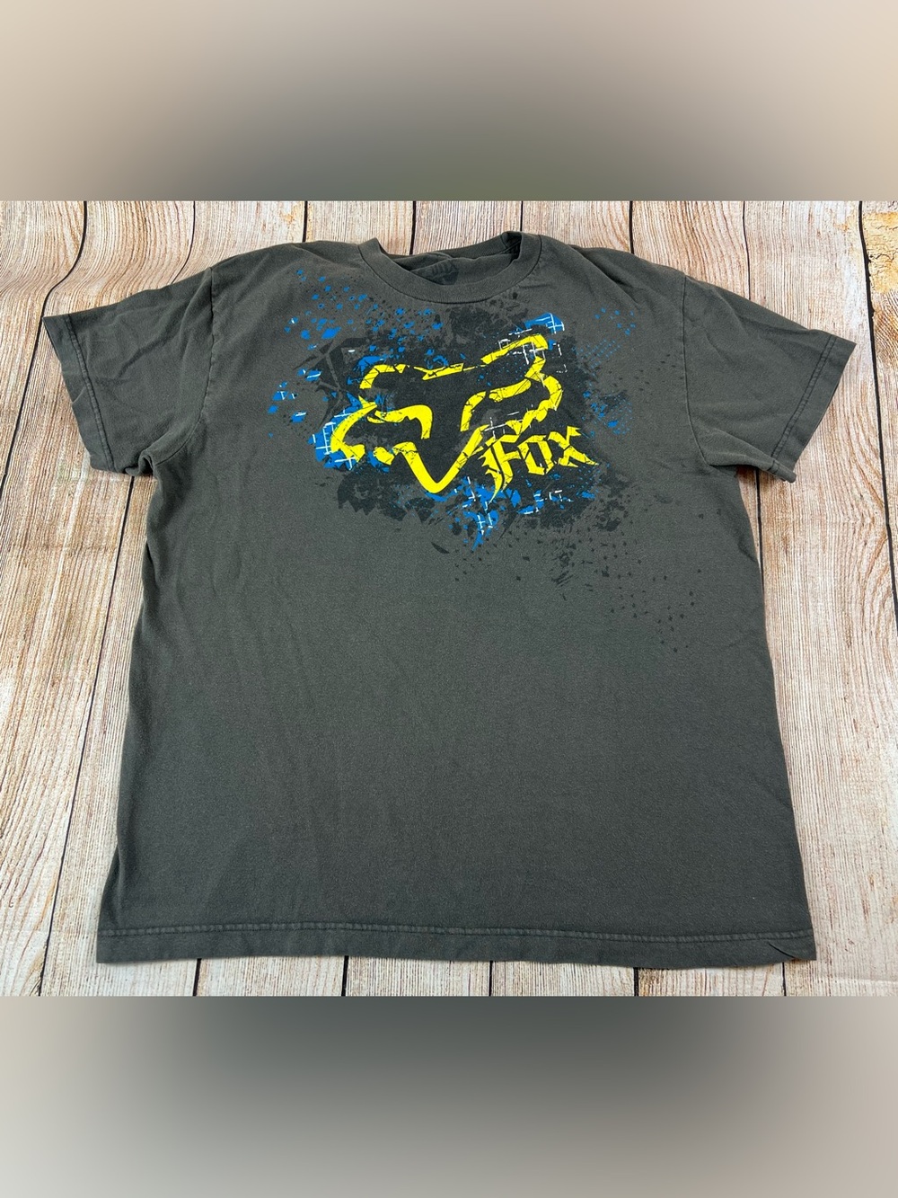 Mens Fox Racing Charcoal Grey Y2K T Shirt Size Large